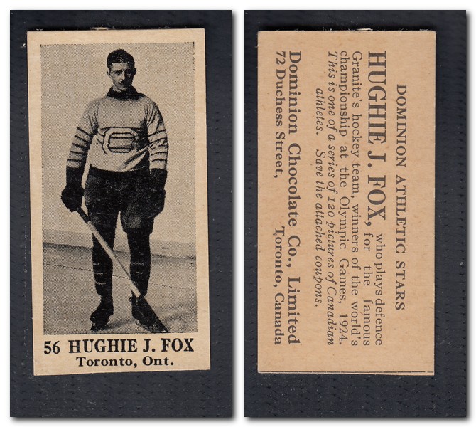 1925 V31 DOMINION CHOCOLATE #56 H. J. FOX HOCKEY CARD photo 1925 V31 DOMINION CHOCOLATE #56 H. J. FOX HOCKEY CARD photo