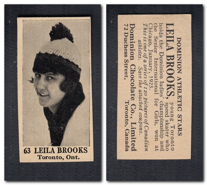 1925 V31 DOMINION CHOCOLATE #63 L. BROOKS SKATING CARD photo 1925 V31 DOMINION CHOCOLATE #63 L. BROOKS SKATING CARD photo