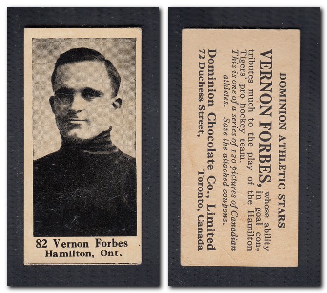 1925 V31 DOMINION CHOCOLATE #82 V. FORBES HOCKEY CARD photo 1925 V31 DOMINION CHOCOLATE #82 V. FORBES HOCKEY CARD photo
