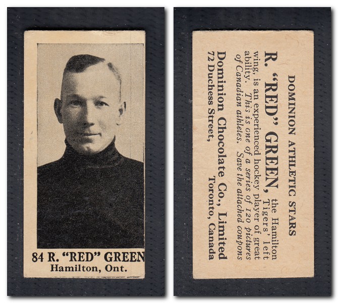 1925 V31 DOMINION CHOCOLATE #84 R. R. GREEN HOCKEY CARD photo 1925 V31 DOMINION CHOCOLATE #84 R. R. GREEN HOCKEY CARD photo
