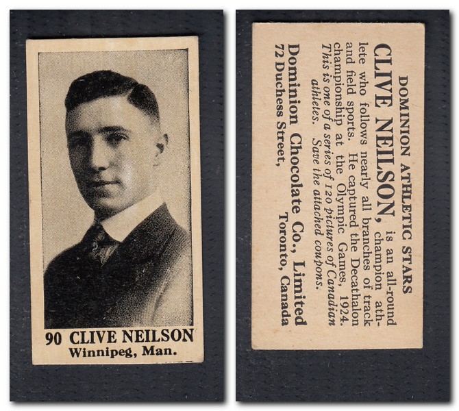 1925 V31 DOMINION CHOCOLATE #90 C. NEILSON TRACK & FIELD CARD photo 1925 V31 DOMINION CHOCOLATE #90 C. NEILSON TRACK & FIELD CARD photo