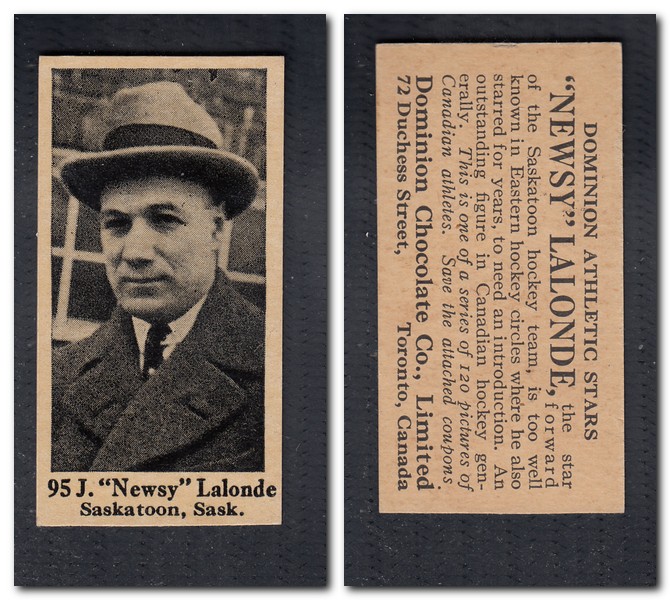 1925 V31 DOMINION CHOCOLATE #95 J. N. LALONDE HOCKEY CARD photo 1925 V31 DOMINION CHOCOLATE #95 J. N. LALONDE HOCKEY CARD photo