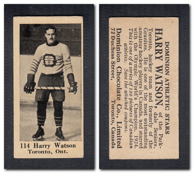 1925 V31 DOMINION CHOCOLATE #114 H. WATSON HOCKEY CARD photo 1925 V31 DOMINION CHOCOLATE #114 H. WATSON HOCKEY CARD photo