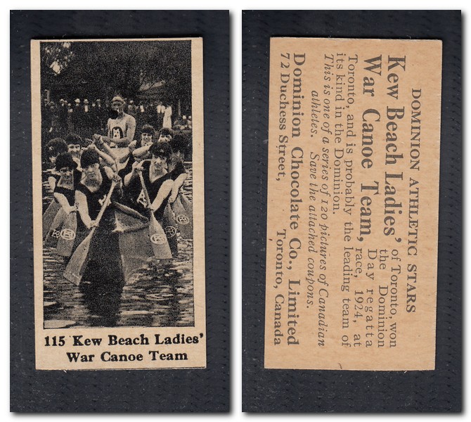1925 V31 DOMINION CHOCOLATE #115 KEW BEACH LADIES' WAR CANOE TEAM CARD photo 1925 V31 DOMINION CHOCOLATE #115 KEW BEACH LADIES' WAR CANOE TEAM CARD photo