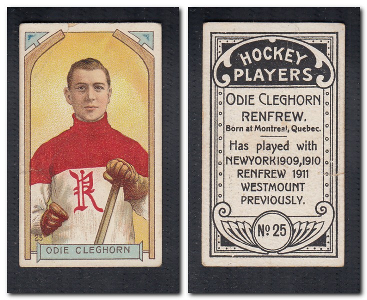1911-12 C55 IMPERIAL TOBACCO HOCKEY CARD #25 O. CLEGHORN photo 1911-12 C55 IMPERIAL TOBACCO HOCKEY CARD #25 O. CLEGHORN photo