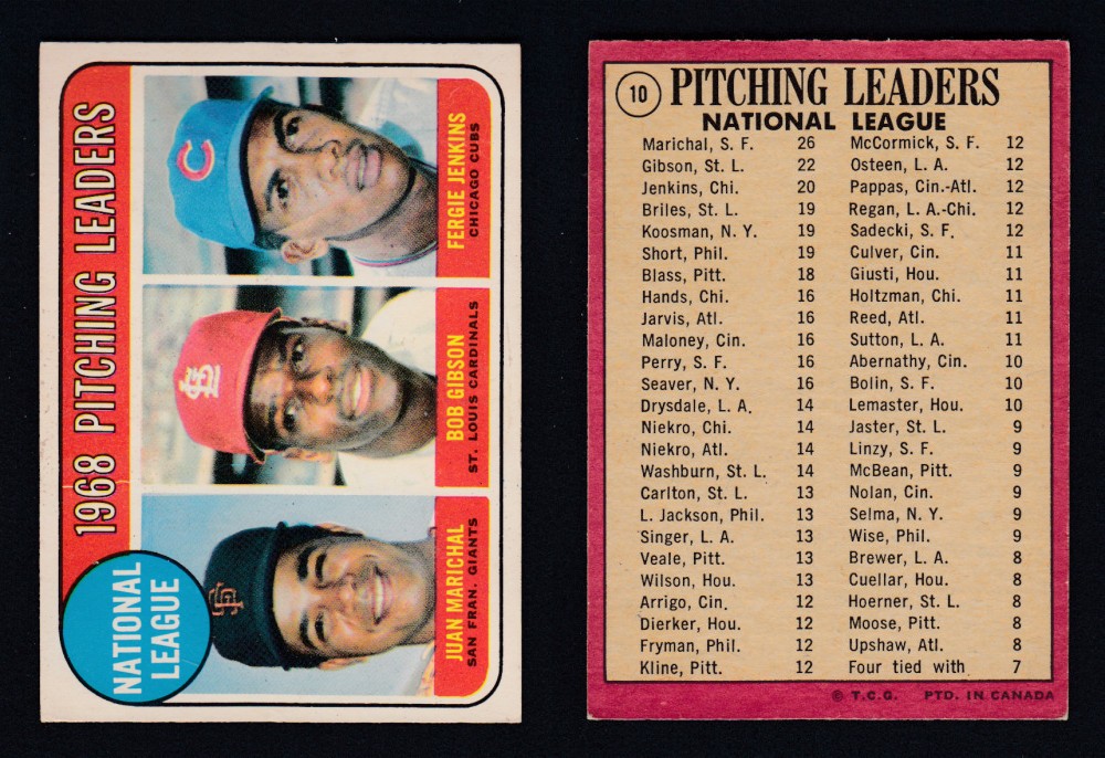 1969 O-PEE-CHEE BASEBALL CARD #10 PITCHING LEADERS photo 1969 O-PEE-CHEE BASEBALL CARD #10 PITCHING LEADERS photo