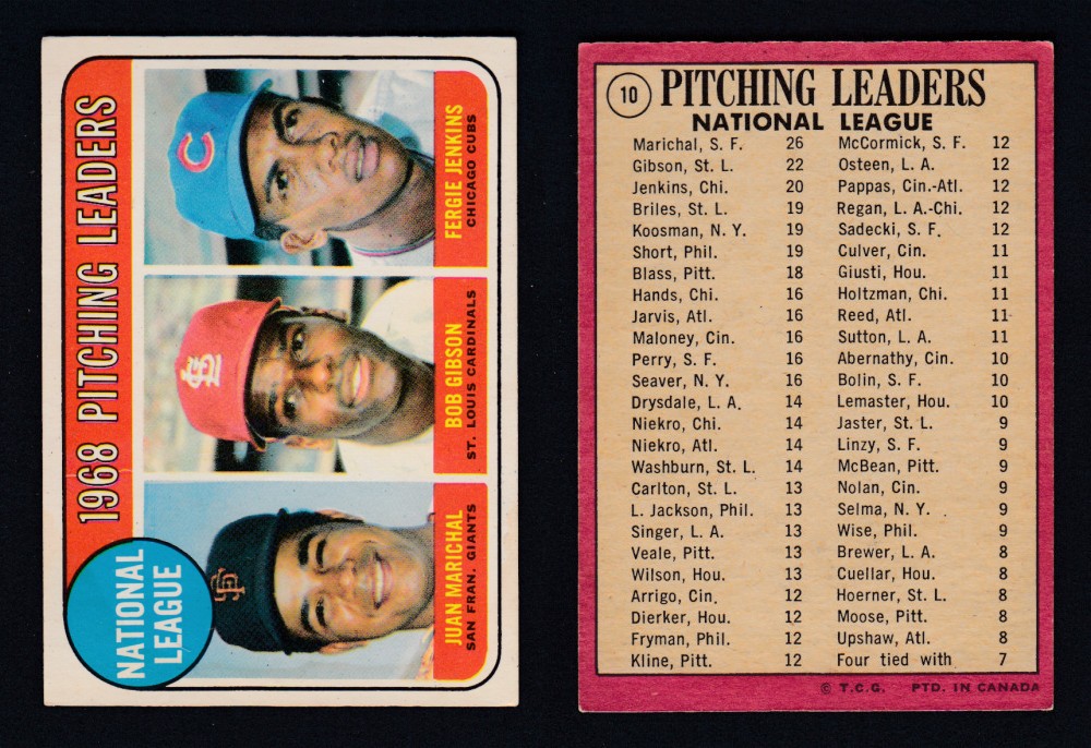 1969 O-PEE-CHEE BASEBALL CARD #10 PITCHING LEADERS photo 1969 O-PEE-CHEE BASEBALL CARD #10 PITCHING LEADERS photo