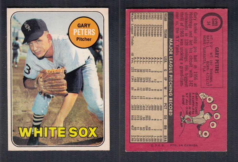 1969 O-PEE-CHEE BASEBALL CARD #34 G. PETERS photo 1969 O-PEE-CHEE BASEBALL CARD #34 G. PETERS photo