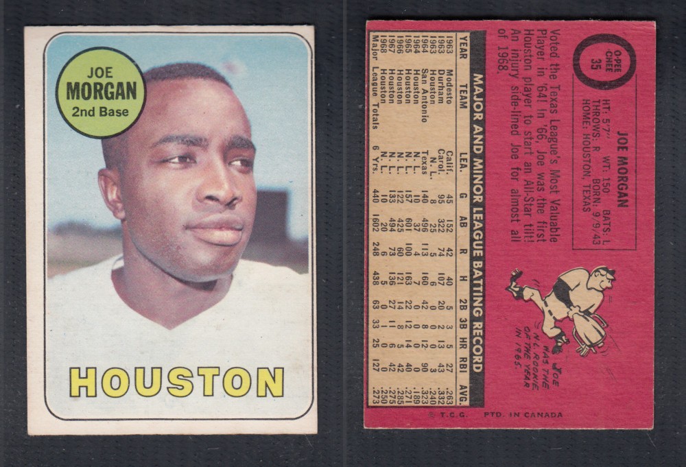 1969 O-PEE-CHEE BASEBALL CARD #35 J. MORGAN photo 1969 O-PEE-CHEE BASEBALL CARD #35 J. MORGAN photo