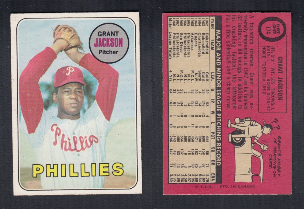 1969 O-PEE-CHEE BASEBALL CARD #174 G. JACKSON photo 1969 O-PEE-CHEE BASEBALL CARD #174 G. JACKSON photo