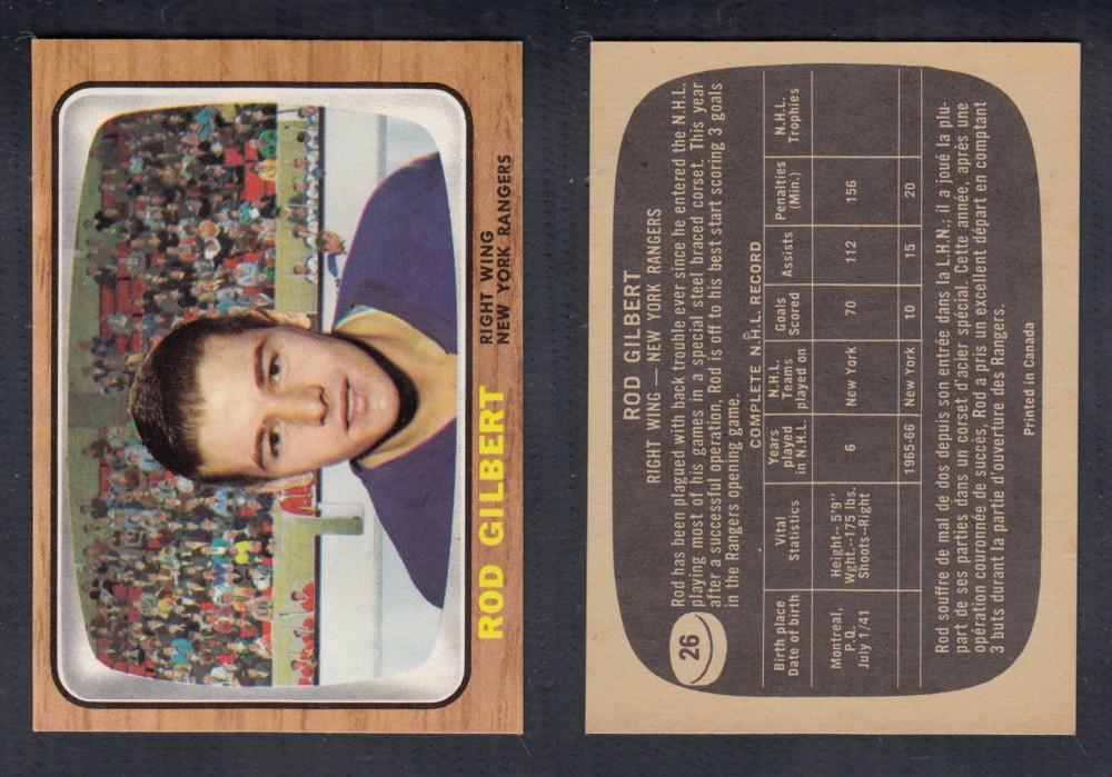1966-67 TOPPS HOCKEY CARD #26 R. GILBERT photo 1966-67 TOPPS HOCKEY CARD #26 R. GILBERT photo