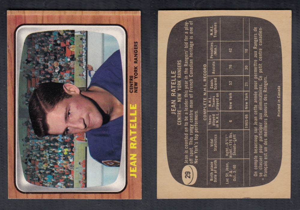 1966-67 TOPPS HOCKEY CARD #29 J. RATELLE photo 1966-67 TOPPS HOCKEY CARD #29 J. RATELLE photo