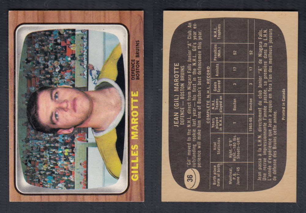 1966-67 TOPPS HOCKEY CARD #36 G. MAROTTE photo 1966-67 TOPPS HOCKEY CARD #36 G. MAROTTE photo