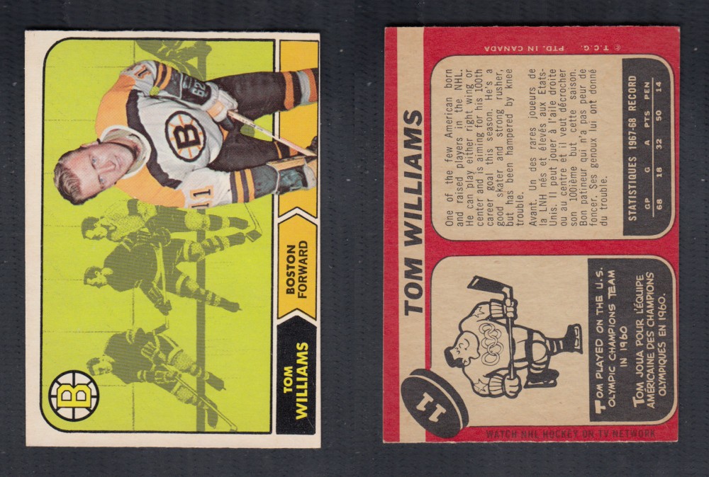 1968-69 O-PEE-CHEE HOCKEY CARD #11 T. WILLIAMS photo 1968-69 O-PEE-CHEE HOCKEY CARD #11 T. WILLIAMS photo