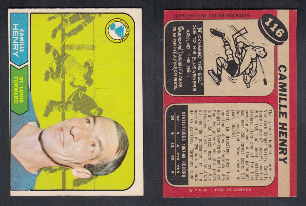 1968-69 O-PEE-CHEE HOCKEY CARD #116 C. HENRY photo 1968-69 O-PEE-CHEE HOCKEY CARD #116 C. HENRY photo