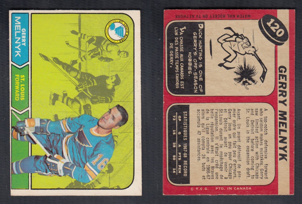 1968-69 O-PEE-CHEE HOCKEY CARD #120 G. MELNYK photo 1968-69 O-PEE-CHEE HOCKEY CARD #120 G. MELNYK photo