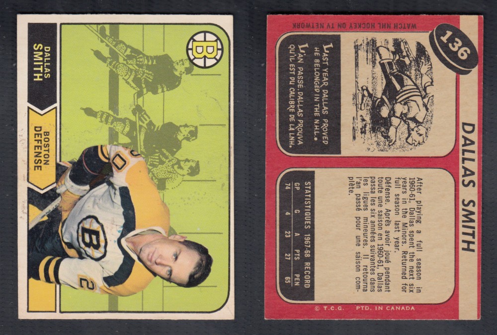 1968-69 O-PEE-CHEE HOCKEY CARD #136 D. SMITH photo 1968-69 O-PEE-CHEE HOCKEY CARD #136 D. SMITH photo