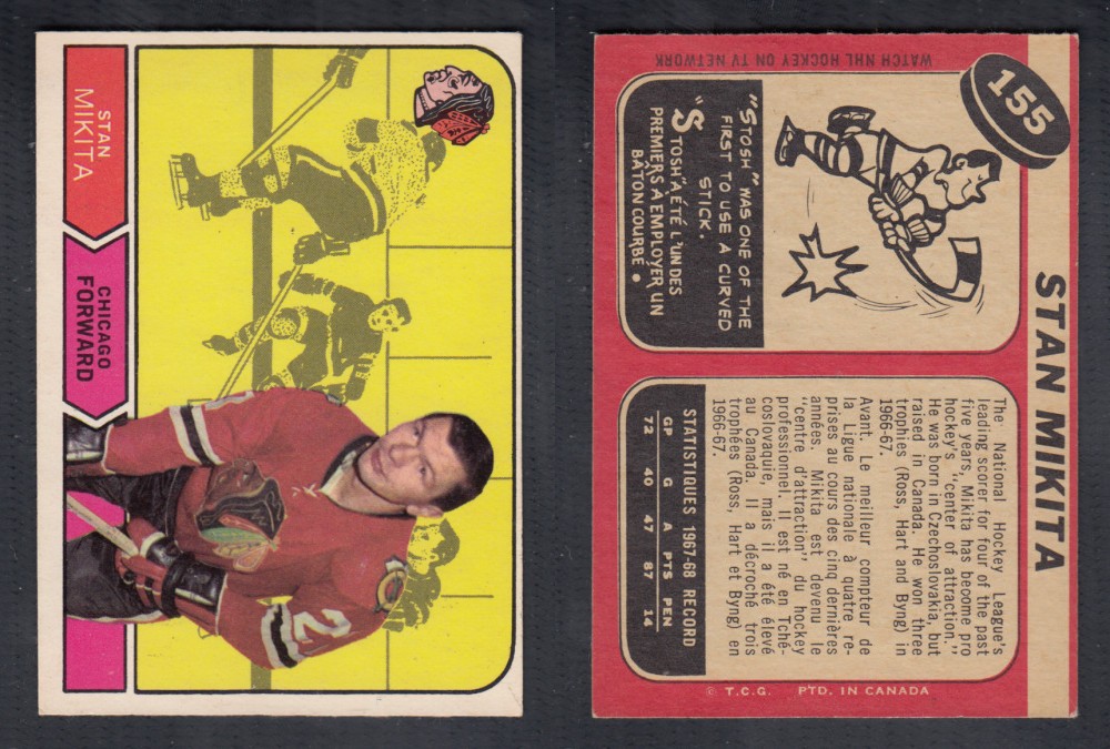 1968-69 O-PEE-CHEE HOCKEY CARD #155 S. MIKITA photo 1968-69 O-PEE-CHEE HOCKEY CARD #155 S. MIKITA photo
