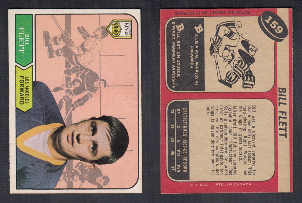1968-69 O-PEE-CHEE HOCKEY CARD #159 B. FLETT photo 1968-69 O-PEE-CHEE HOCKEY CARD #159 B. FLETT photo