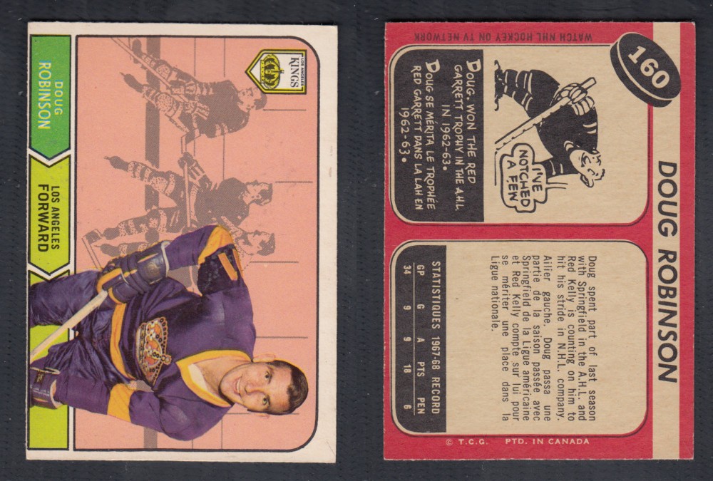 1968-69 O-PEE-CHEE HOCKEY CARD #160 D. ROBINSON photo 1968-69 O-PEE-CHEE HOCKEY CARD #160 D. ROBINSON photo