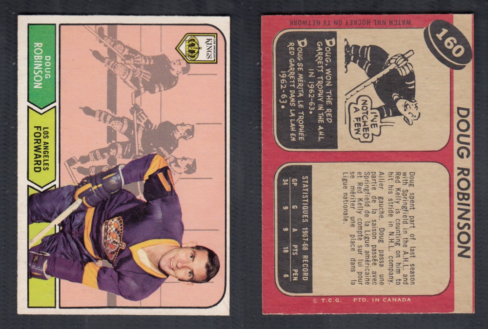 1968-69 O-PEE-CHEE HOCKEY CARD #160 D. ROBINSON photo 1968-69 O-PEE-CHEE HOCKEY CARD #160 D. ROBINSON photo