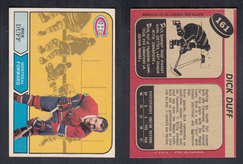 1968-69 O-PEE-CHEE HOCKEY CARD #161 D. DUFF photo 1968-69 O-PEE-CHEE HOCKEY CARD #161 D. DUFF photo