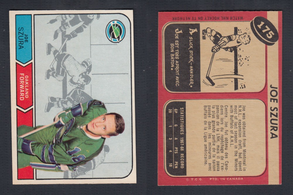 1968-69 O-PEE-CHEE HOCKEY CARD #175 J. SZURA photo 1968-69 O-PEE-CHEE HOCKEY CARD #175 J. SZURA photo
