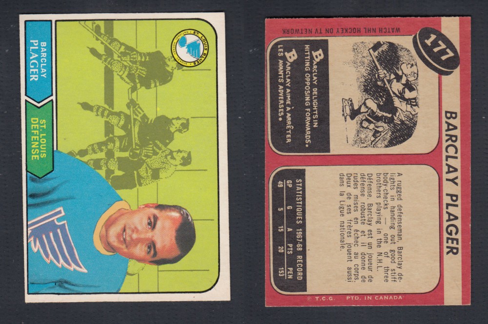 1968-69 O-PEE-CHEE HOCKEY CARD #177 B. PLAGER photo 1968-69 O-PEE-CHEE HOCKEY CARD #177 B. PLAGER photo