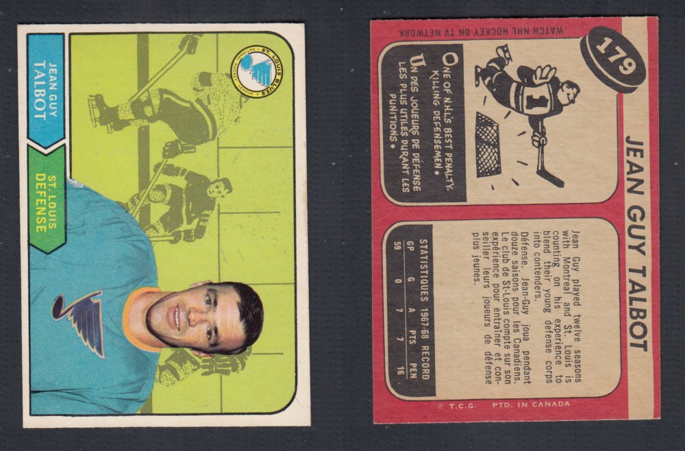 1968-69 O-PEE-CHEE HOCKEY CARD #179 J. TALBOT photo 1968-69 O-PEE-CHEE HOCKEY CARD #179 J. TALBOT photo