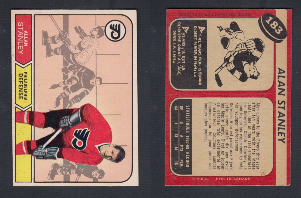 1968-69 O-PEE-CHEE HOCKEY CARD #183 A. STANLEY photo 1968-69 O-PEE-CHEE HOCKEY CARD #183 A. STANLEY photo