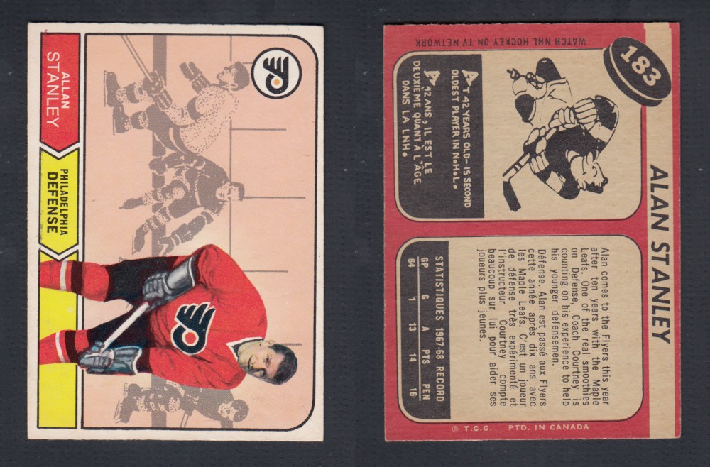 1968-69 O-PEE-CHEE HOCKEY CARD #183 A. STANLEY photo 1968-69 O-PEE-CHEE HOCKEY CARD #183 A. STANLEY photo