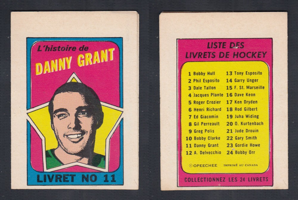 1971-72 O-PEE-CHEE STORY BOOKLET FRENCH #11 D. GRANT photo
