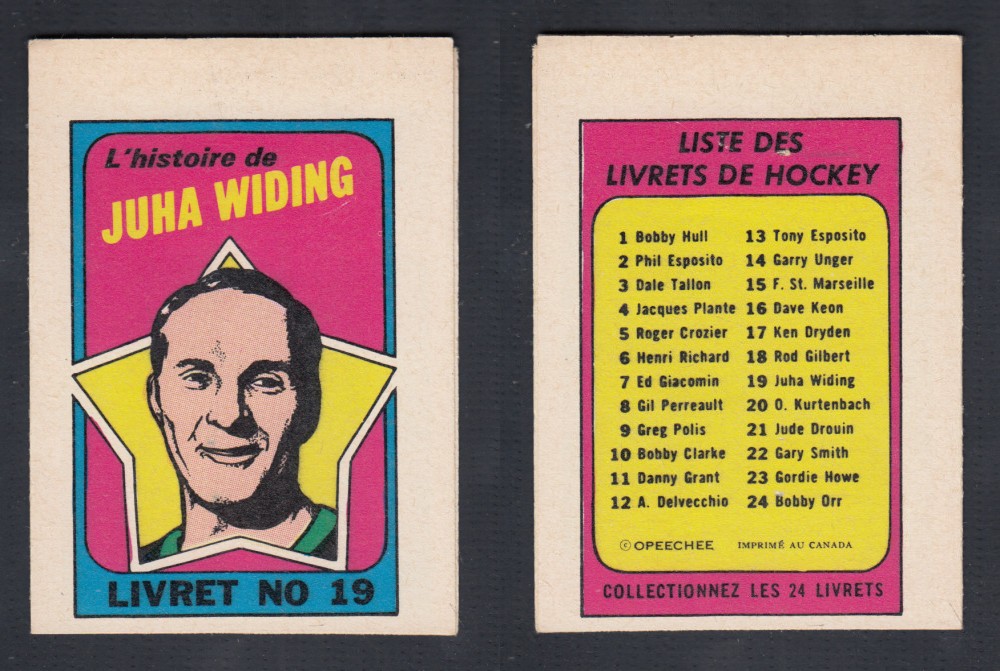 1971-72 O-PEE-CHEE STORY BOOKLET FRENCH #19 J. WIDING photo