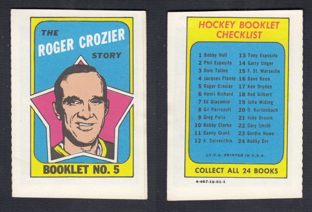 1971-72 TOPPS STORY BOOKLET #5 R. CROZIER photo