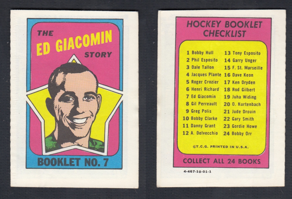 1971-72 TOPPS STORY BOOKLET #7 E. GIACOMIN photo