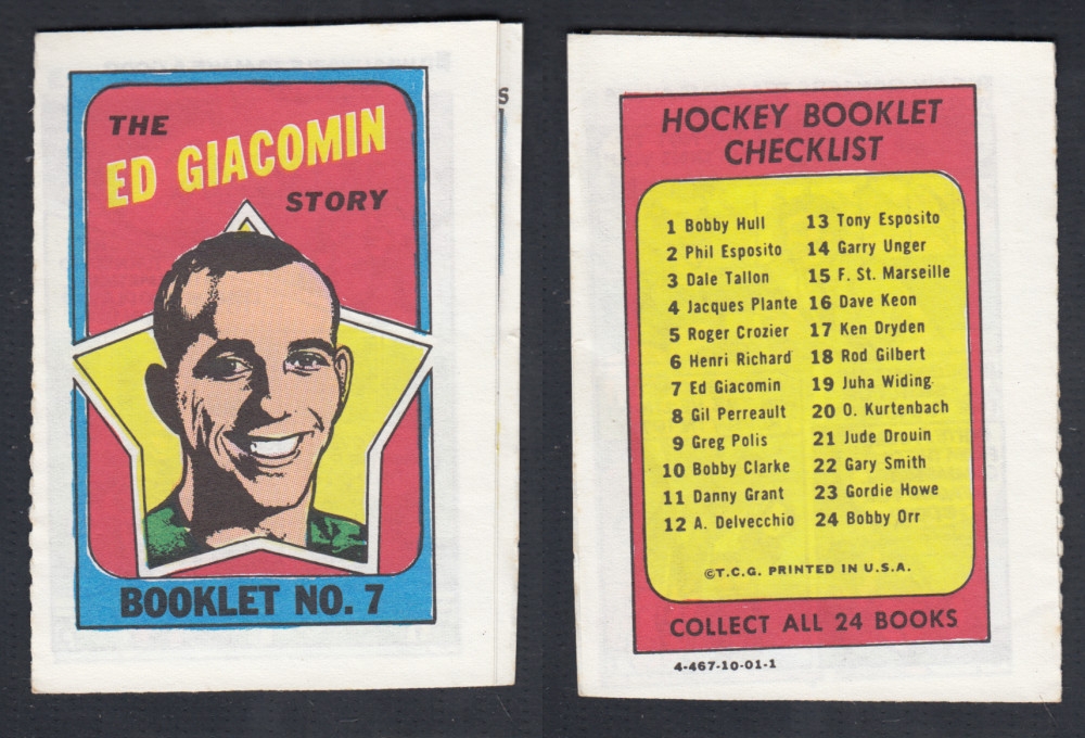 1971-72 TOPPS STORY BOOKLET #7 E. GIACOMIN photo