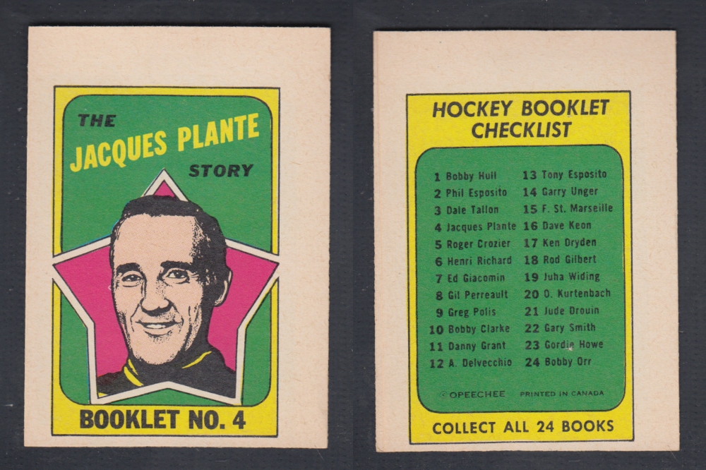 1971-72 O-PEE-CHEE STORY BOOKLET #4 J. PLANTE photo