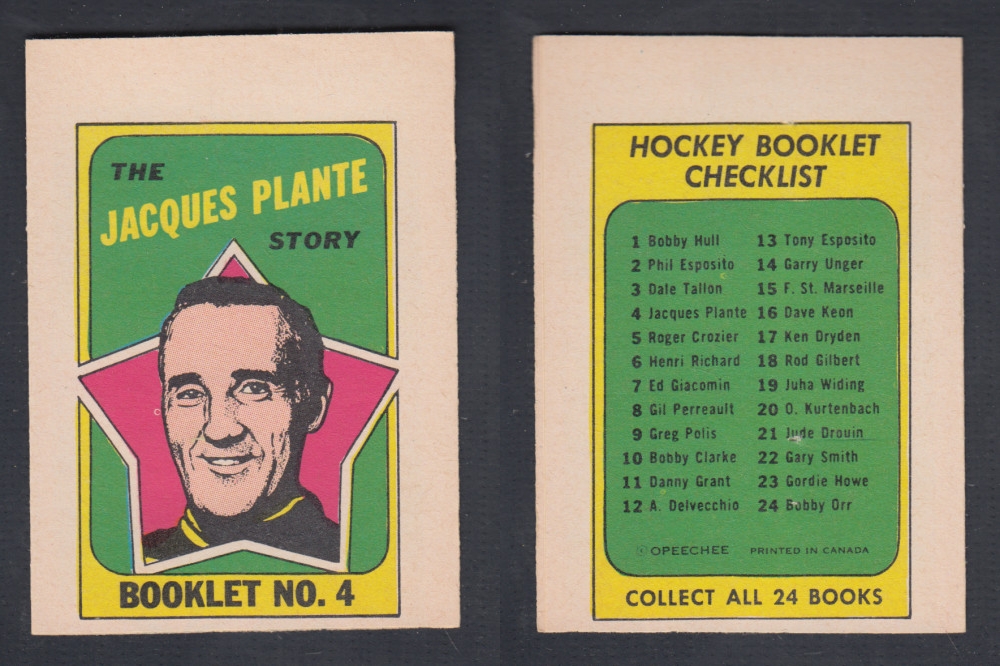 1971-72 O-PEE-CHEE STORY BOOKLET #4 J. PLANTE photo