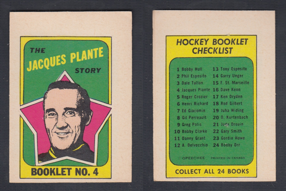 1971-72 O-PEE-CHEE STORY BOOKLET #4 J. PLANTE photo