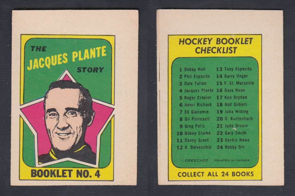 1971-72 O-PEE-CHEE STORY BOOKLET #4 J. PLANTE photo