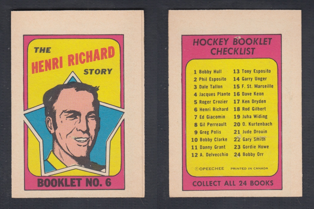 1971-72 O-PEE-CHEE STORY BOOKLET #6 H. RICHARD photo