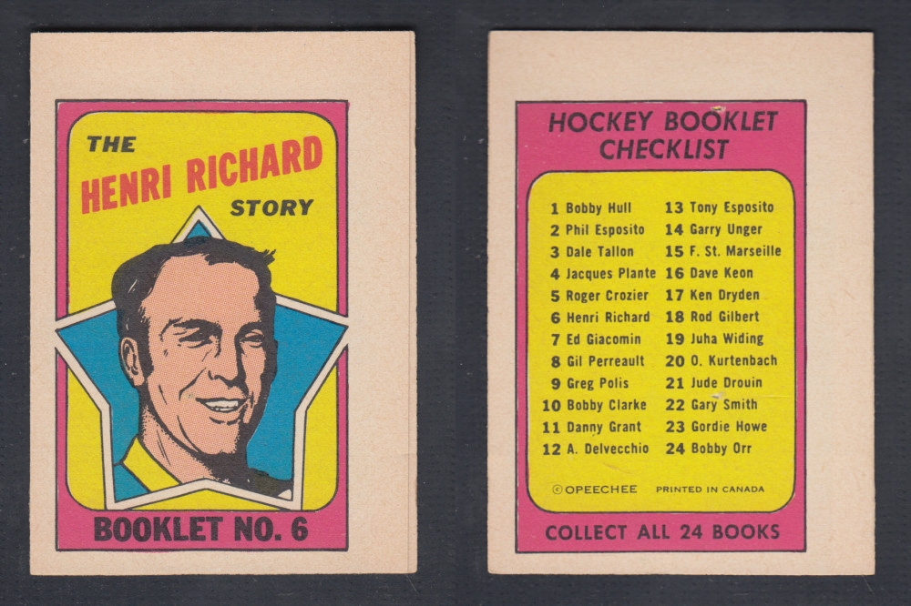 1971-72 O-PEE-CHEE STORY BOOKLET #6 H. RICHARD photo