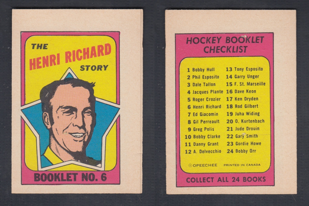 1971-72 O-PEE-CHEE STORY BOOKLET #6 H. RICHARD photo