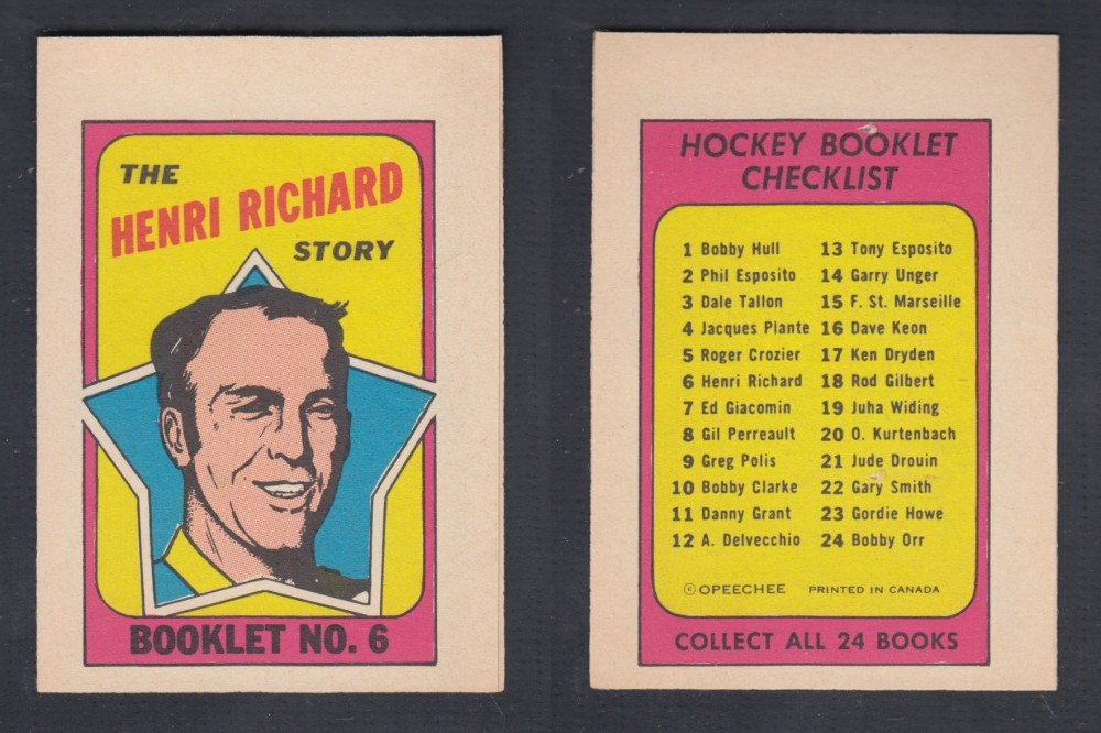 1971-72 O-PEE-CHEE STORY BOOKLET #6 H. RICHARD photo