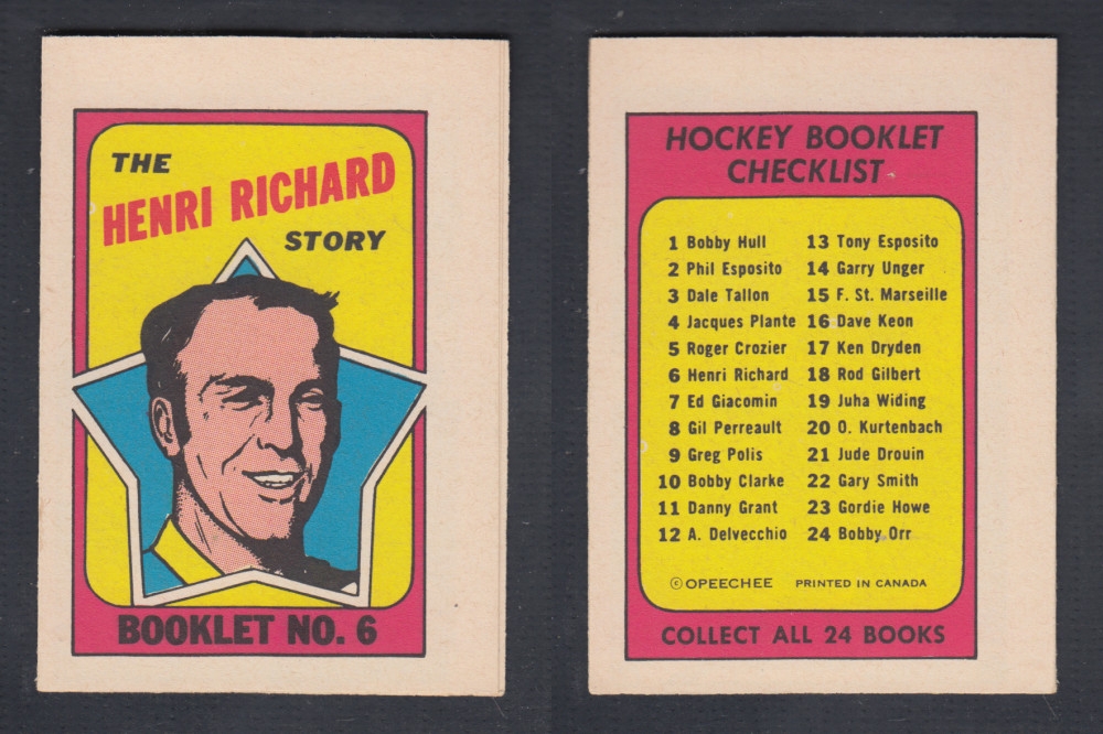 1971-72 O-PEE-CHEE STORY BOOKLET #6 H. RICHARD photo