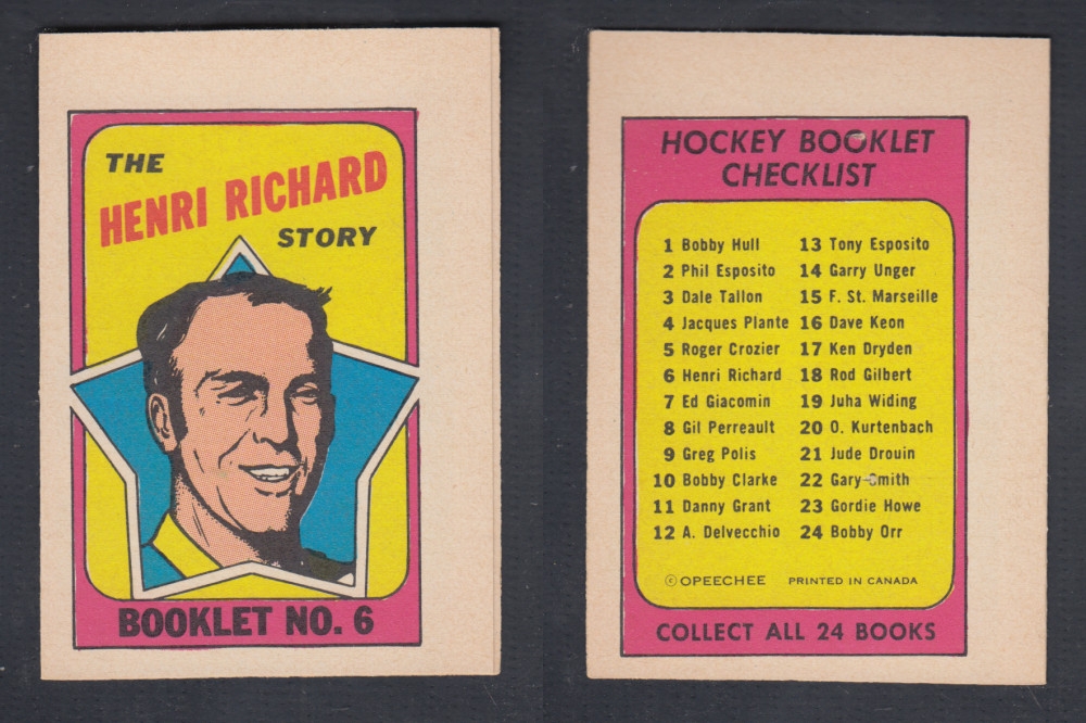 1971-72 O-PEE-CHEE STORY BOOKLET #6 H. RICHARD photo