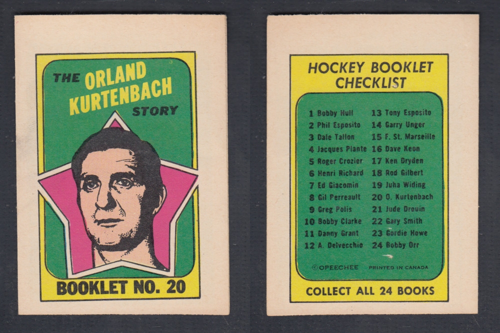 1971-72 O-PEE-CHEE STORY BOOKLET #20 O. KURTENBACH photo