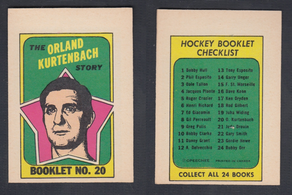 1971-72 O-PEE-CHEE STORY BOOKLET #20 O. KURTENBACH photo