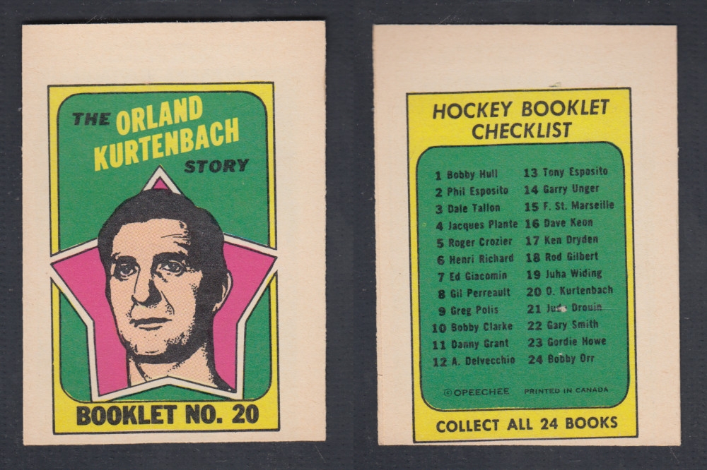 1971-72 O-PEE-CHEE STORY BOOKLET #20 O. KURTENBACH photo