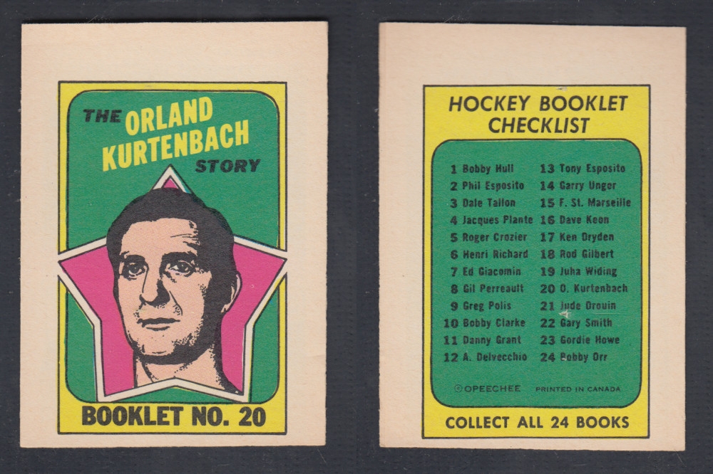 1971-72 O-PEE-CHEE STORY BOOKLET #20 O. KURTENBACH photo